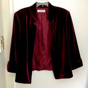 Holiday Rich Burgundy Velvet Tahari Evening jacket